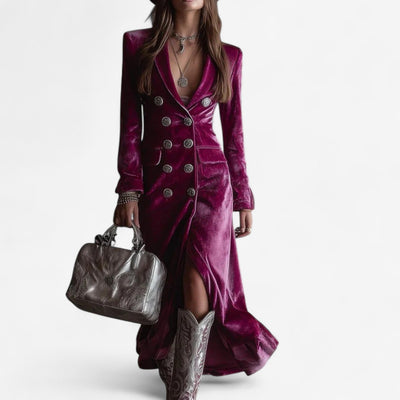 Virginie™ Robe Croisée en Velours