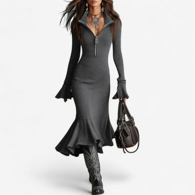 Maud™ Robe à Col Zippé