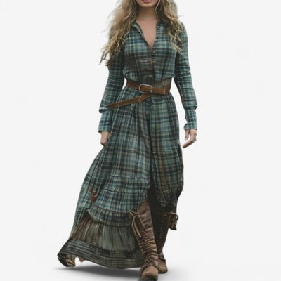 Bénédicte™ Robe Longue à Carreaux