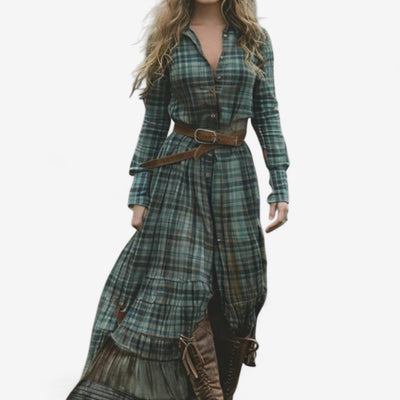 Bénédicte™ Robe Longue à Carreaux